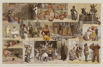 Drury Lane Theaterでのパントマイムのリハーサル 作： Adrien Emmanuel Marie